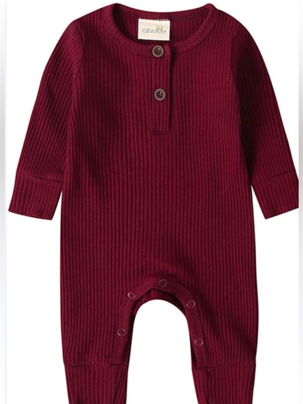 Two Baby Thermal Rompers - Burgundy + Navy Polar Bear Print